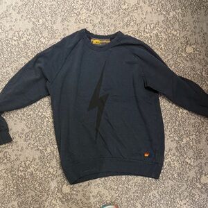 Womens Dark Grey Aviator Nation Sweatshirt with Bolt Graphic